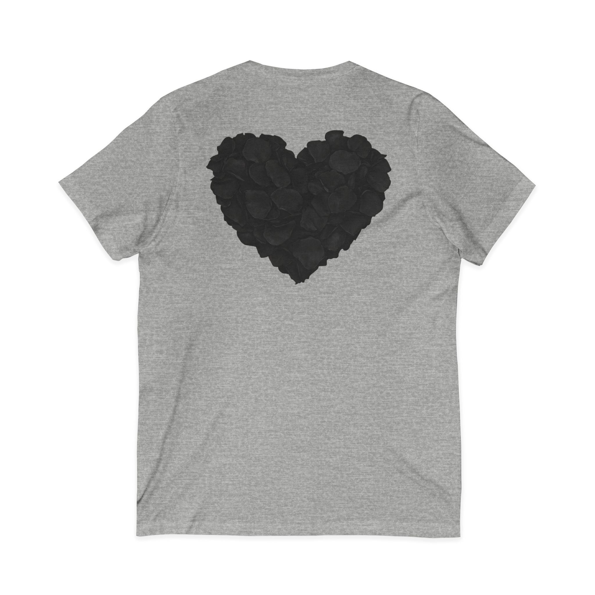 Black Rose Heart T-Shirt | Floral Heart Tee