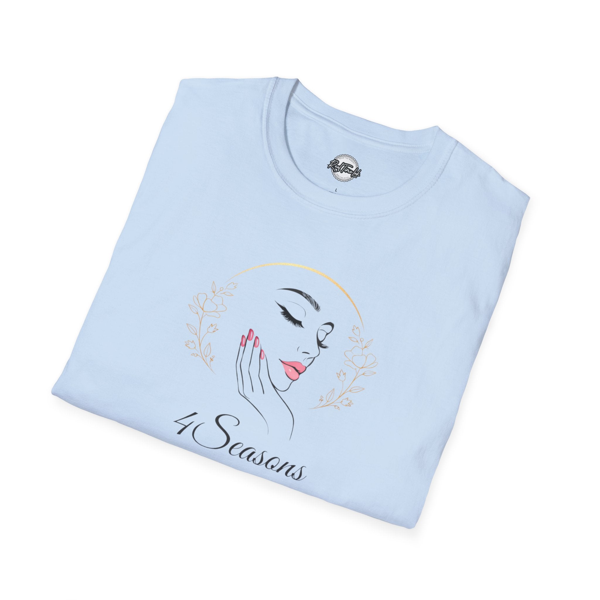 4 Seasons T-Shirt — Elegant Minimalist Face Illustration Graphic Tee