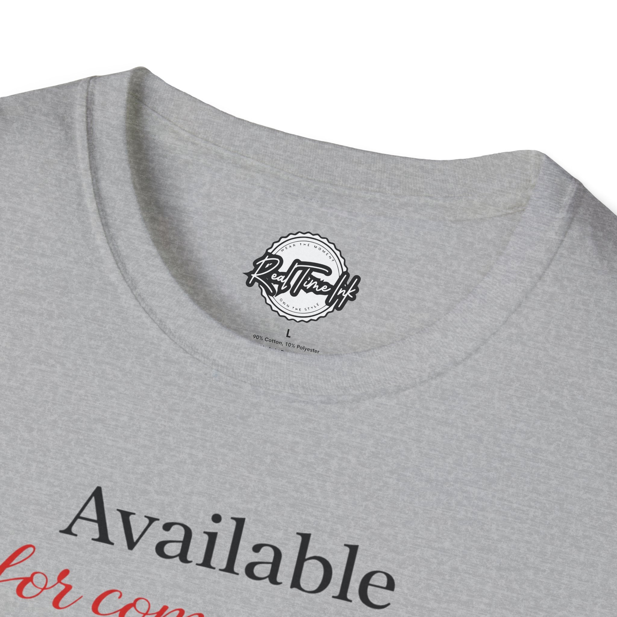 Available For Commitment Not Convenience T-Shirt — Inspirational Feminine Script Tee