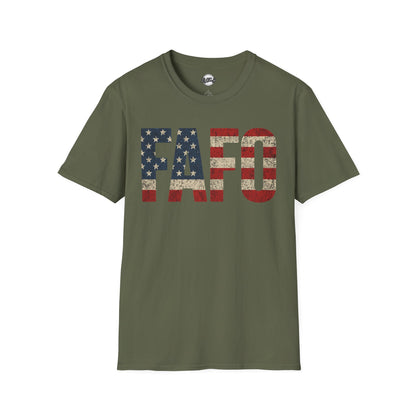 Patriotic FAFO Unisex Softstyle T-Shirt | USA Graphic Tee | Casual Wear, Gift for Holidays, Independence Day