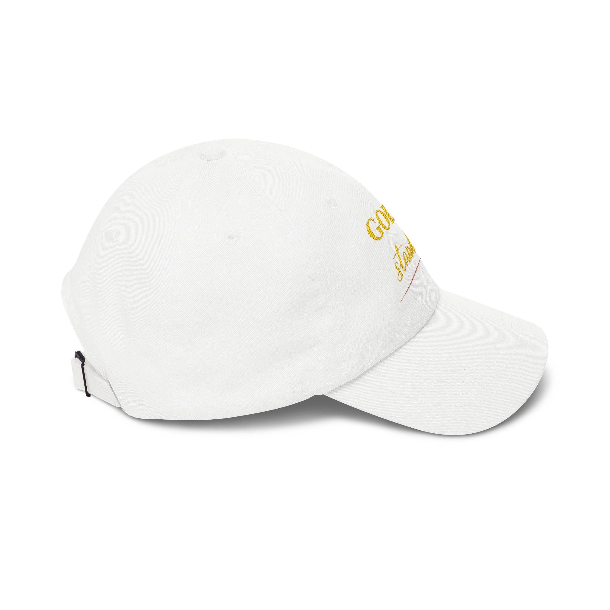 Gold Standard Dad Cap — Embroidered White Baseball Hat