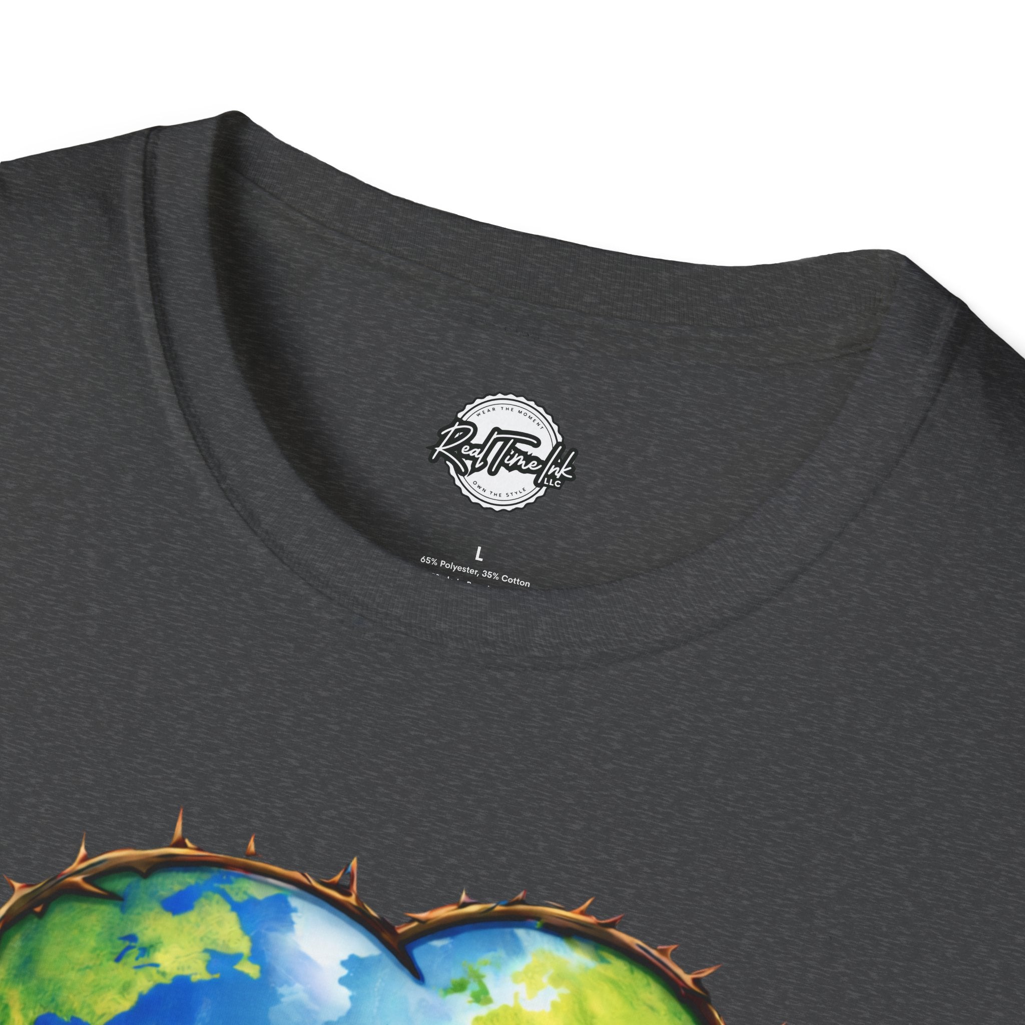John 3:16 Heart Globe Christian T-Shirt — "For God so loved the world" Faith Tee
