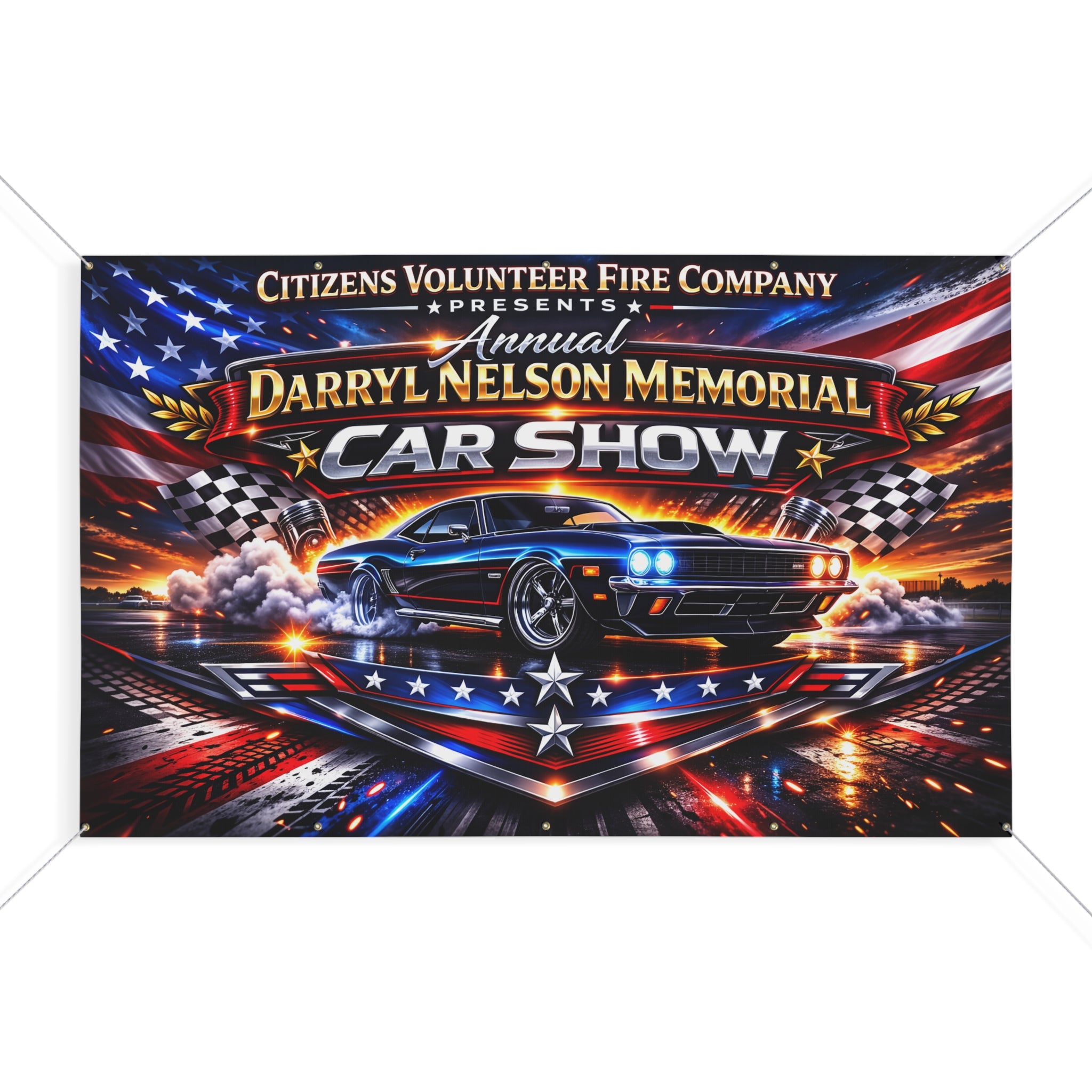 Car Show Banner — "Darryl Nelson Memorial" Matte Outdoor Sign