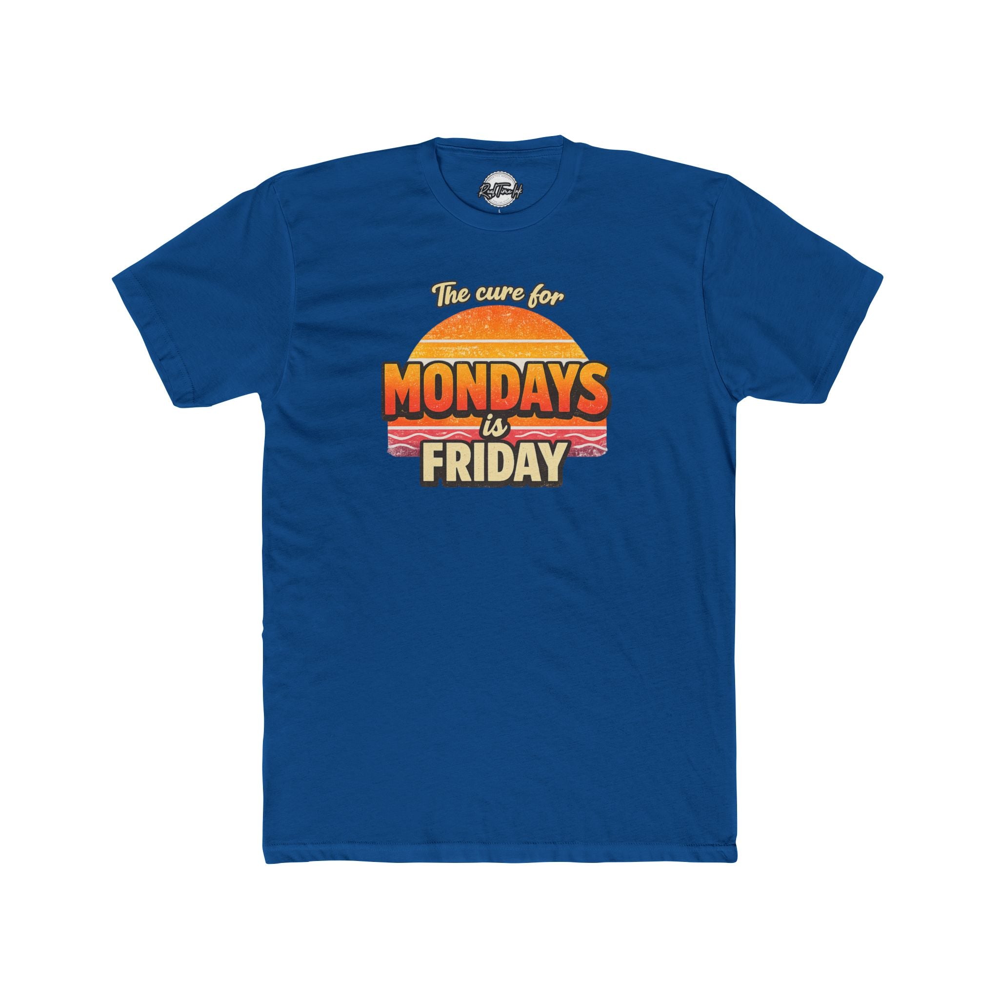 The Cure for Mondays Is Friday – Vintage Retro Sunset T-Shirt