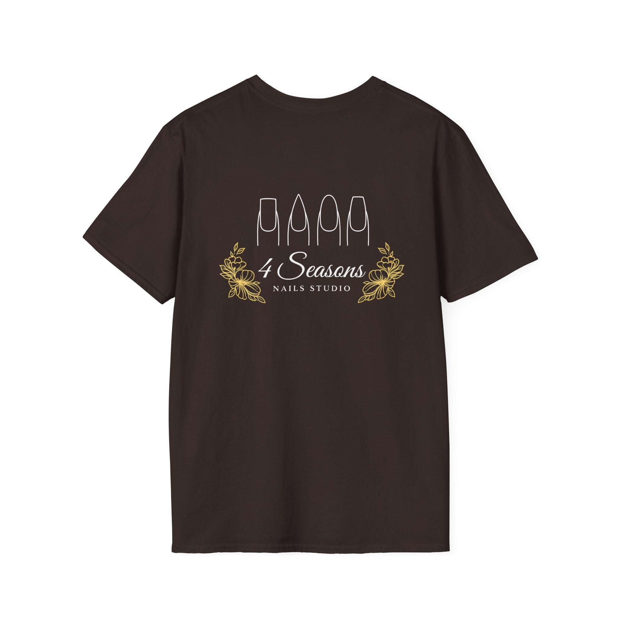 4 Seasons Nails Studio T-Shirt — Nail Tech Logo Tee (Front & Back)