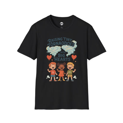 Raising Tiny Tornadoes Unisex Softstyle T-Shirt - Big Hearts Design